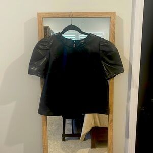Black Faux Leather Top